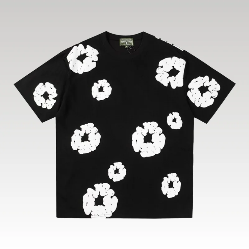 Home Basic 796 T-shirt Denim Tears White Clouds Black - Drip Slum