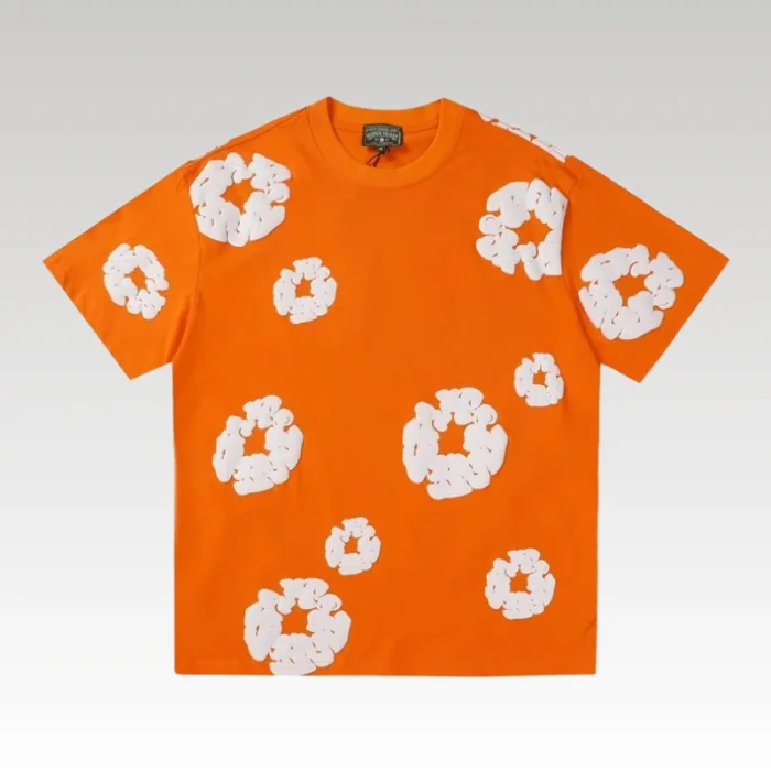 T-shirt Denim Tears White Clouds Orange - Drip Slum
