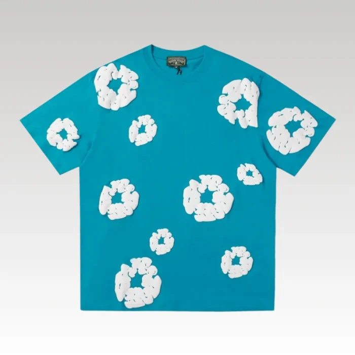 T-shirt Denim Tears White Clouds Teal Green - Drip Slum