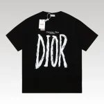 T-shirt Dior Black Graphic Logo Couture DO064 - Drip Slum