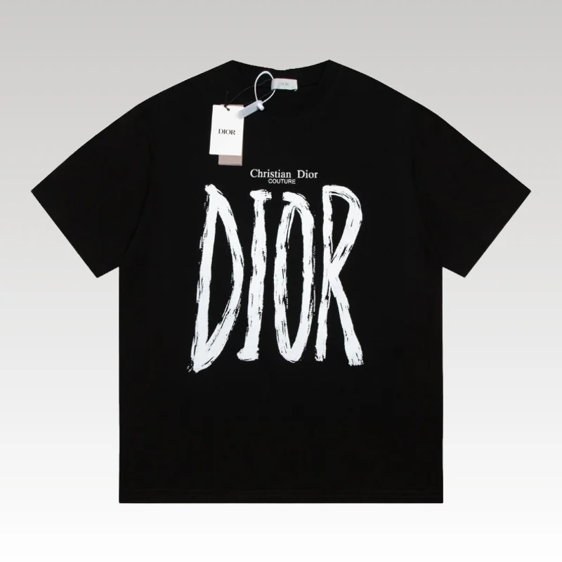 Home Basic 622 T-shirt Dior Black Graphic Logo Couture DO064 - Drip Slum