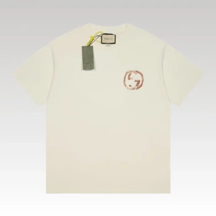 T-shirt Gucci Distressed Logo Beige GC047 - Drip Slum