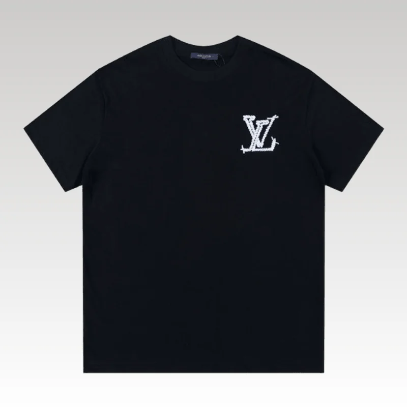 Home Basic 538 T-shirt Louis Vuitton Black White Logo - Drip Slum