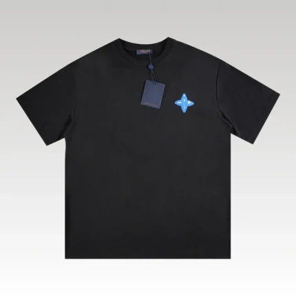 T-shirt Louis Vuitton Blue LV Logo Black - Drip Slum