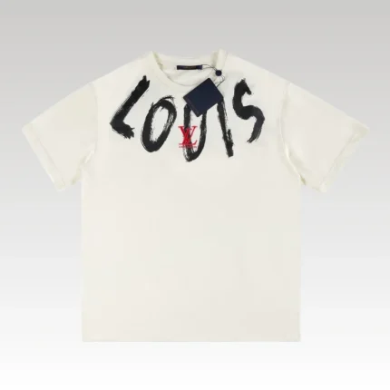 T-shirt Louis Vuitton Brushstroke Logo White - Drip Slum