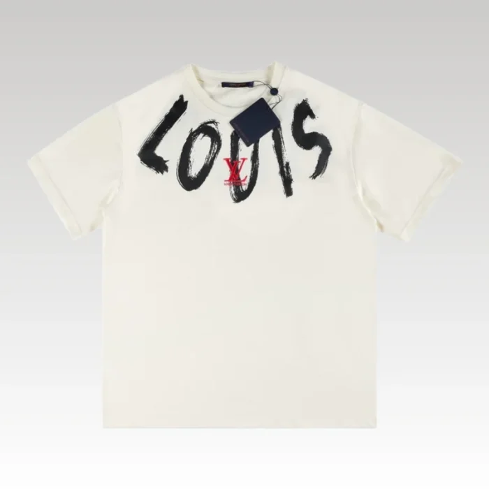 T-shirt Louis Vuitton Brushstroke Logo White - Drip Slum