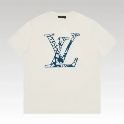 T-shirt Louis Vuitton Cracked Monogram Ivory LV013 - Drip Slum