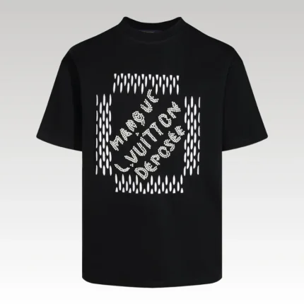 T-shirt Louis Vuitton Graphic Print Black LV023 - Drip Slum