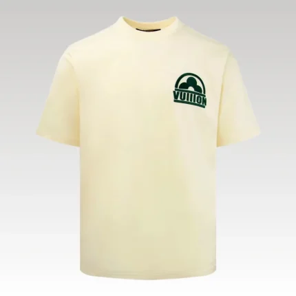 T-shirt Louis Vuitton LV Beige Green Logo - Drip Slum