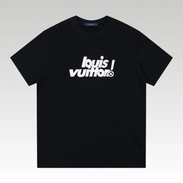 T-shirt Louis Vuitton LV Black Graphic Logo - Drip Slum