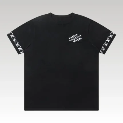 T-shirt Louis Vuitton LV Black Sleeve Monogram - Drip Slum