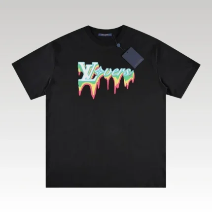 T-Shirt Louis Vuitton LV Drip Print Black - Drip Slum