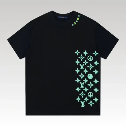 T-Shirt Louis Vuitton LV Monogram Print Black - Drip Slum