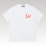 T-Shirt Louis Vuitton LV Multicolor Logo White - Drip Slum