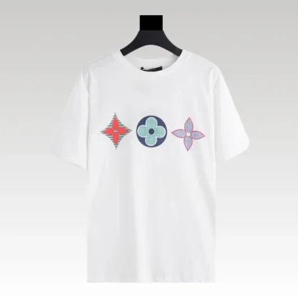 T-shirt Louis Vuitton LV White Colorful Symbols - Drip Slum