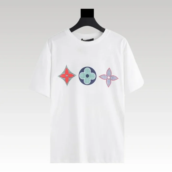 T-shirt Louis Vuitton LV White Colorful Symbols - Drip Slum