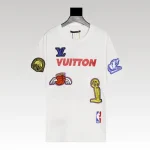 T-shirt Louis Vuitton LV White NBA Patches - Drip Slum