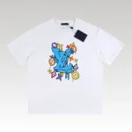 T-shirt Louis Vuitton Multicolor Monogram Drip White - Drip Slum
