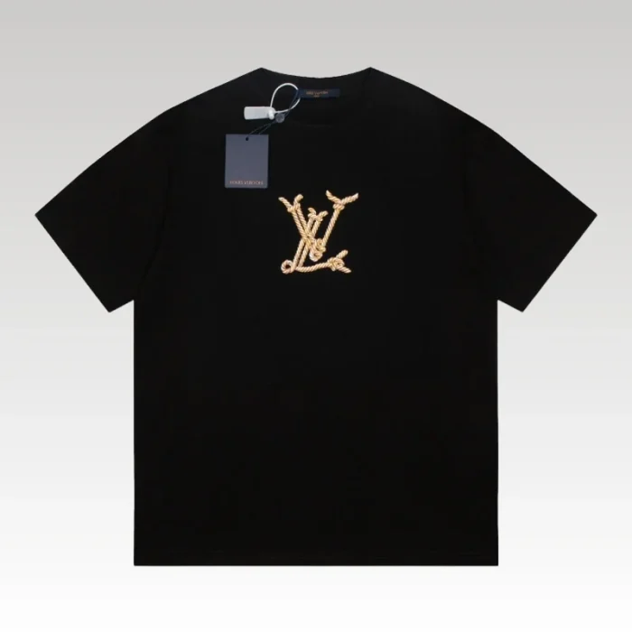 T-shirt Louis Vuitton Rope Logo Black LV026 - Drip Slum