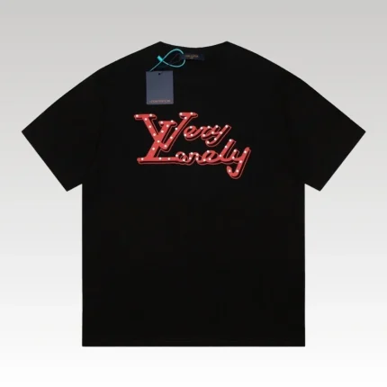 T-shirt Louis Vuitton Very Lovely Black LV017 - Drip Slum