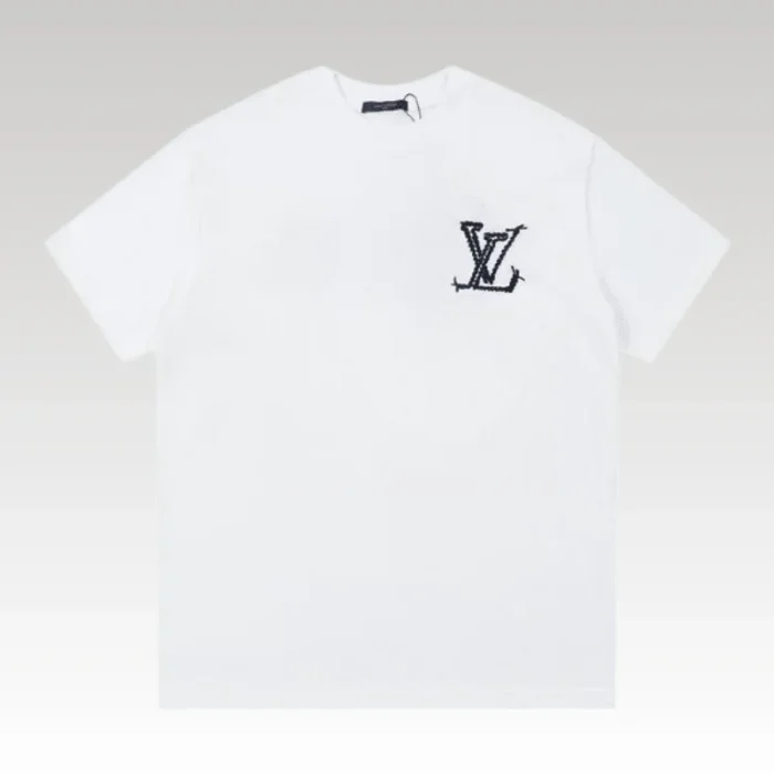 T-shirt Louis Vuitton White Black Logo - Drip Slum