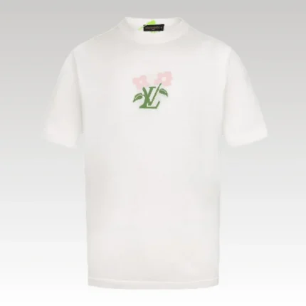 T-shirt Louis Vuitton White Floral Logo - Drip Slum