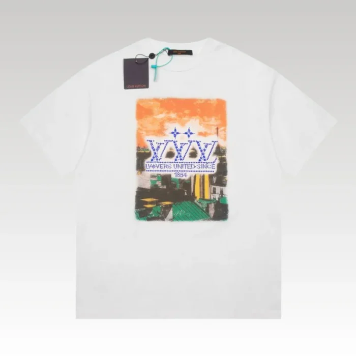 T-shirt Louis Vuitton White LV203 - Drip Slum