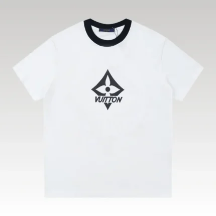 T-shirt Louis Vuitton White Monogram Logo - Drip Slum