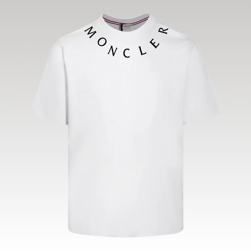 Home Basic 201 T-shirt Moncler White Logo Crewneck MCL028 - Drip Slum