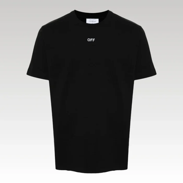 T-shirt Off-White Embroidered Logo Print Black - Drip Slum