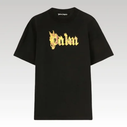 T-shirt Palm Angels Logo Print Black - Drip Slum