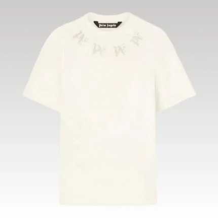 T-shirt Palm Angels Monogram Print Off White - Drip Slum