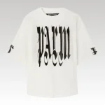 T-shirt Palm Angels Oversized with White Logo Print - Drip Slum