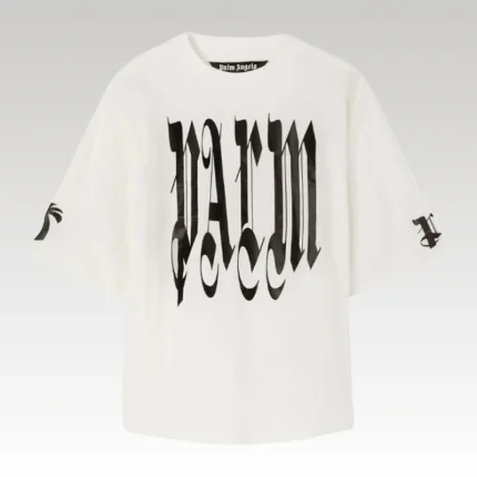 T-shirt Palm Angels Oversized with White Logo Print - Drip Slum