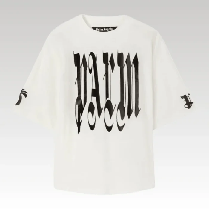 T-shirt Palm Angels Oversized with White Logo Print - Drip Slum