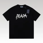T-shirt Prada Black Graphic Logo PD038 - Drip Slum