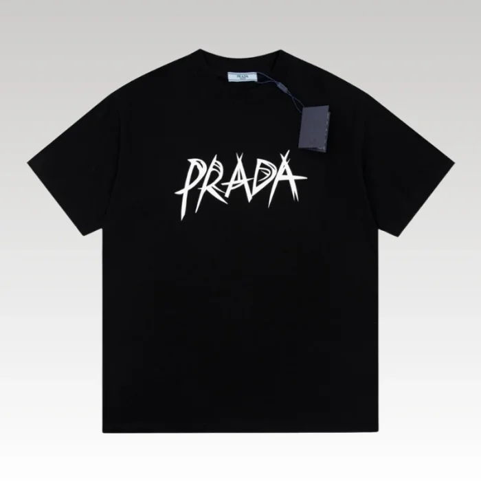 T-shirt Prada Black Graphic Logo PD038 - Drip Slum