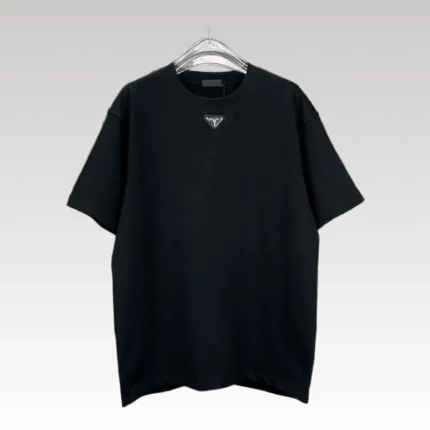T-shirt Prada Logo Patch Black/White PD054 - Drip Slum