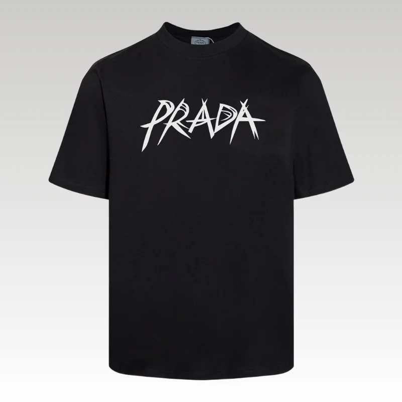 Home Basic 562 T-shirt Prada Milano Black Graphic Logo PD033 - Drip Slum