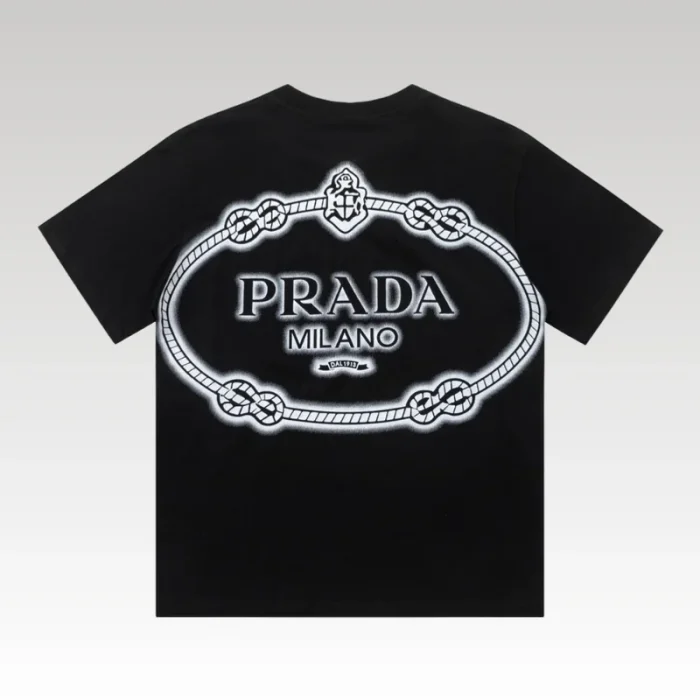 T-shirt Prada Milano Rope Logo Black PD007 - Drip Slum