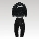 Tracksuit Corteiz Velour Black with White Logo CZ007 - Drip Slum