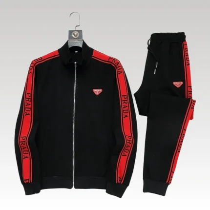 Tracksuit Prada White and Black Red Stripe PD050 - Drip Slum