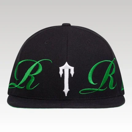 Trapstar Script Fitted Cap Black/Green - Drip Slum
